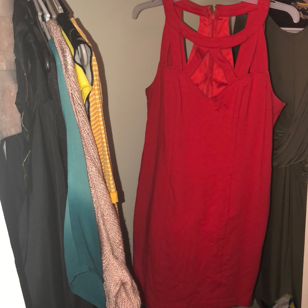 Mini red dress